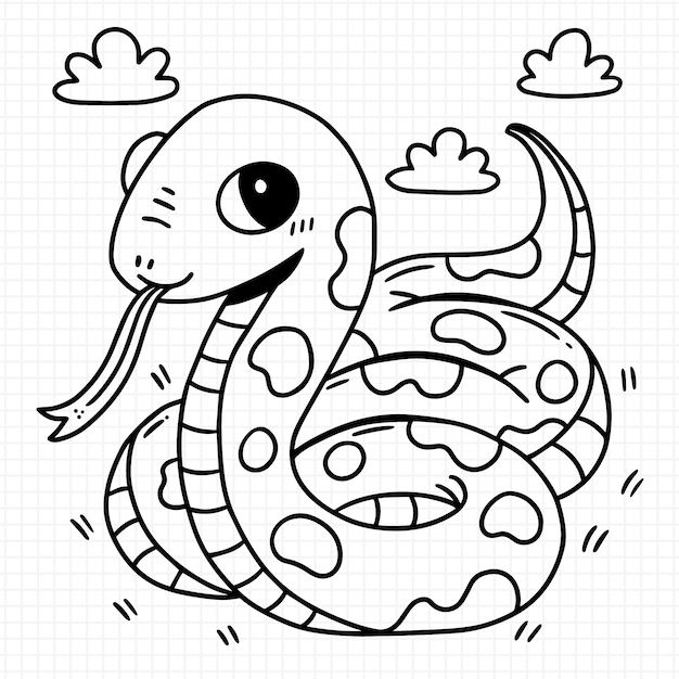 Free vector hand drawn snake outline illustration