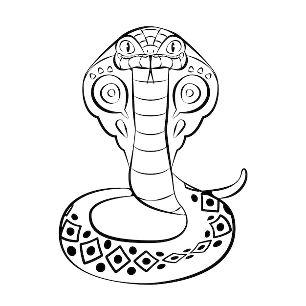 Free vector hand drawn snake outline illustration