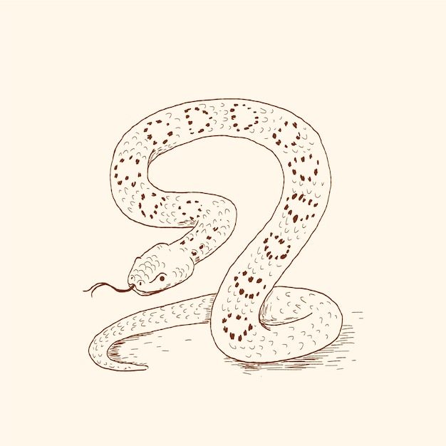 Free vector hand drawn snake outline illustration