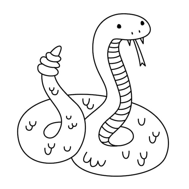 Free vector hand drawn snake outline illustration