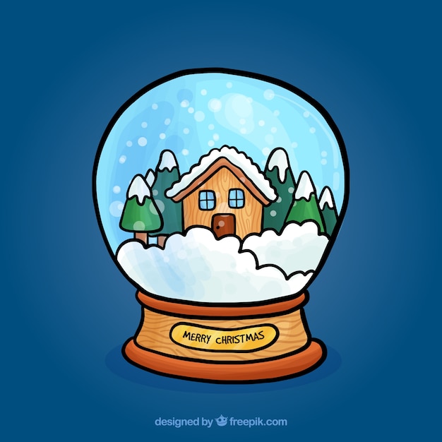 Hand drawn snowball background