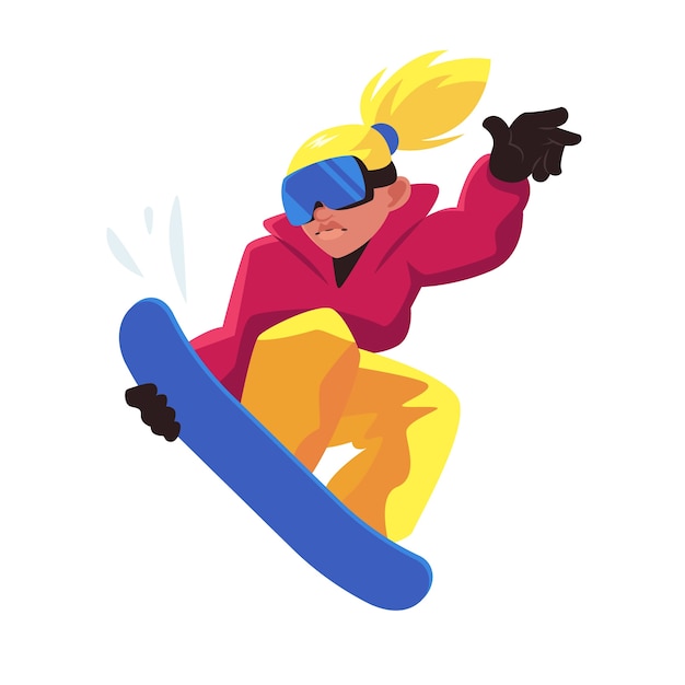 Free Vector hand drawn snowboard cartoon illustration