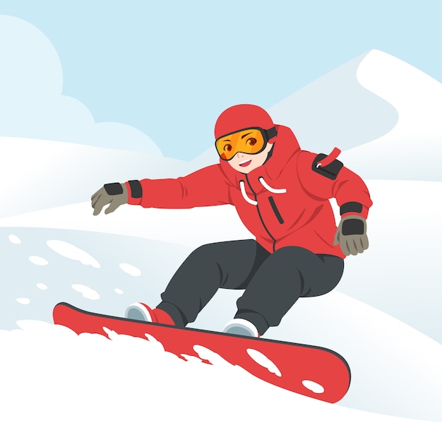 Free Vector hand drawn snowboard  illustration