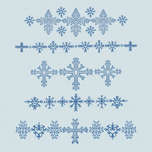 Hand drawn snowflake border