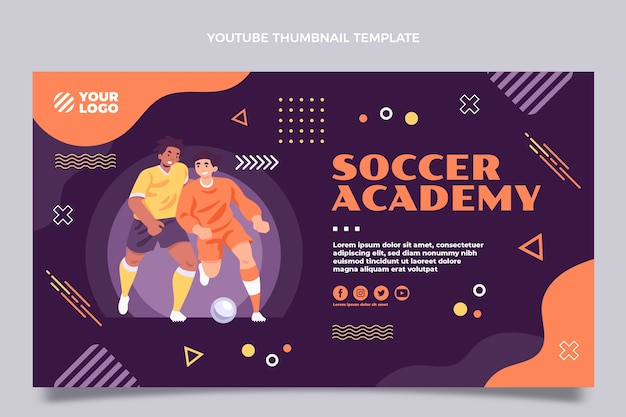 Hand drawn soccer academy youtube thumbnail