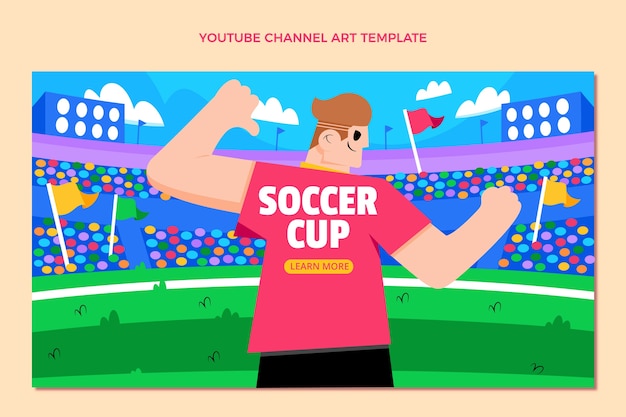 Hand drawn soccer cup youtube channel art