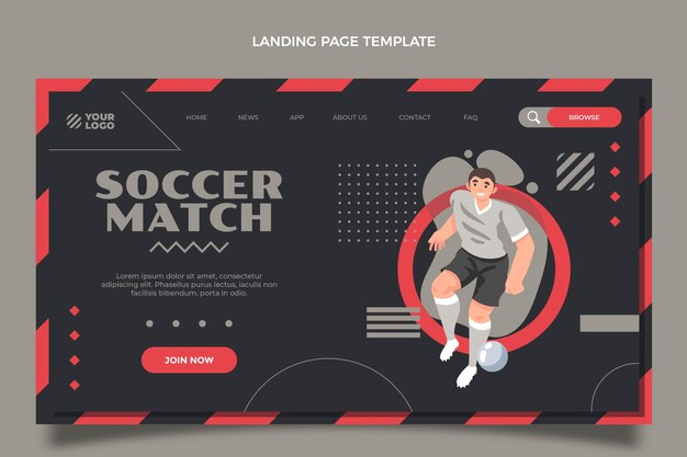 Hand drawn soccer match landing page