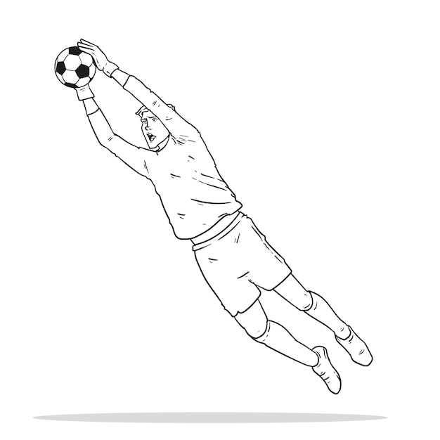 Hand drawn soccer outline illustration