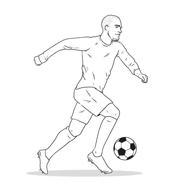 Free Vector hand drawn soccer outline illustration