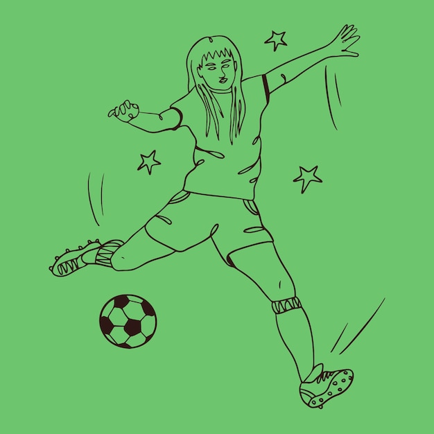 Hand drawn soccer outline illustration