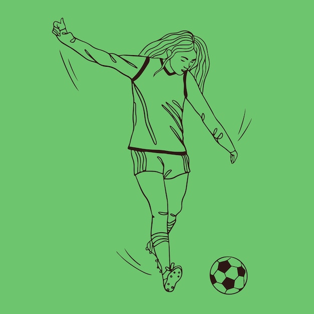 Free Vector hand drawn soccer outline illustration