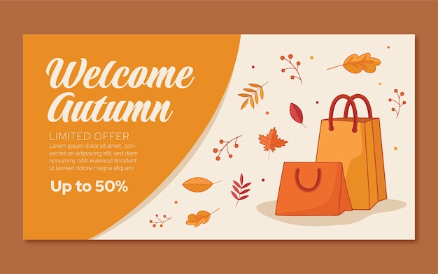 Hand drawn social media post template for autumn celebration