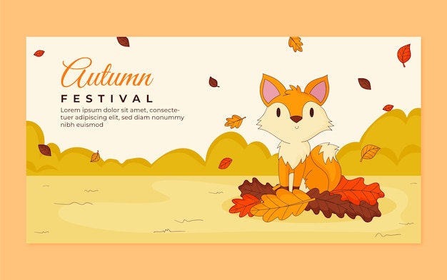 Free vector hand drawn social media post template for autumn season