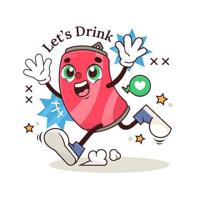 Free Vector hand drawn soda  cartoon illustration