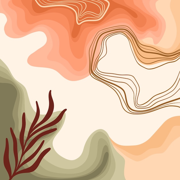 Hand drawn soft earth tones illustration