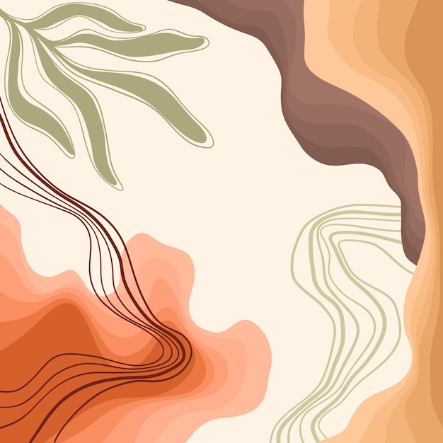 Hand drawn soft earth tones illustration