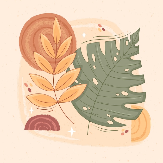 Free vector hand drawn soft earth tones illustration