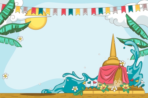 Free Vector hand drawn songkran background