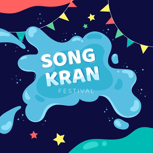 Hand drawn songkran concept