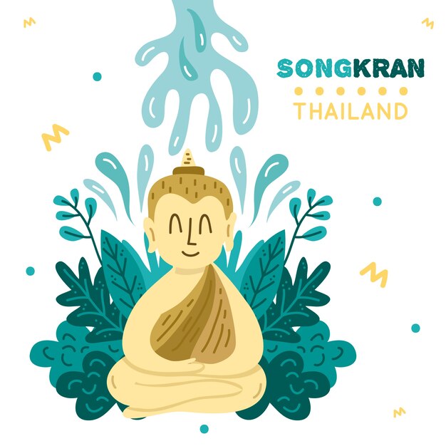 Free Vector hand-drawn songkran festival