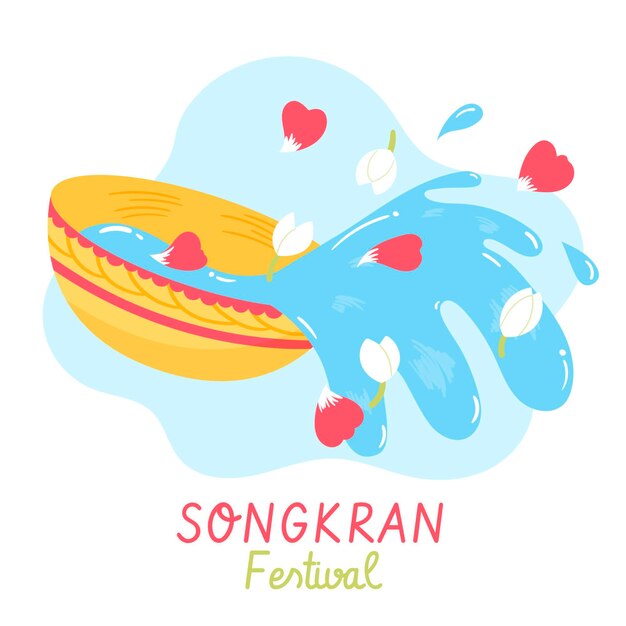 Hand drawn songkran illustration