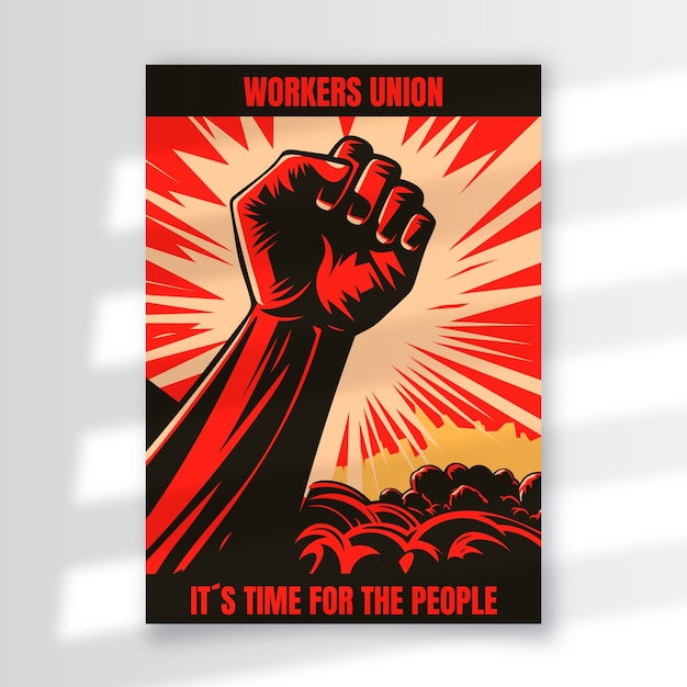 Free Vector hand drawn soviet propaganda poster design