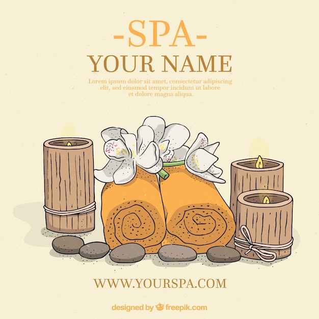 Free Vector hand drawn spa background