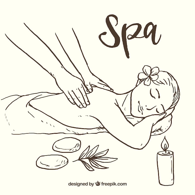 Hand drawn spa background