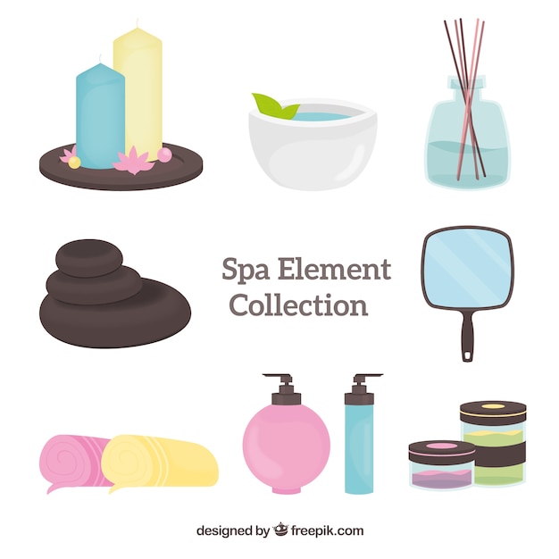 Free Vector hand drawn spa elements