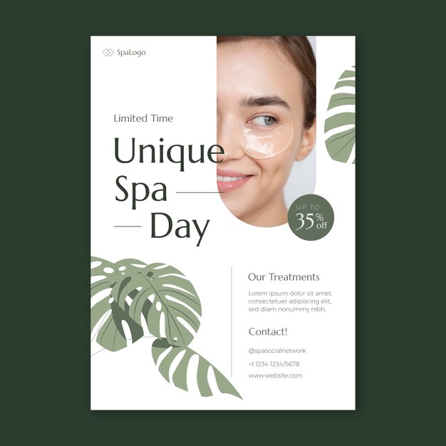 Hand drawn spa poster template