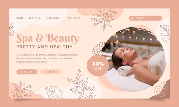 Hand drawn spa therapy landing page