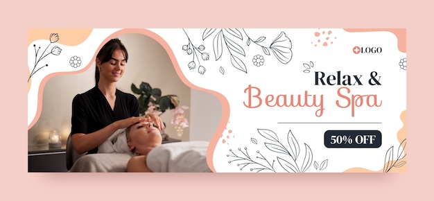 Hand drawn spa treatment facebook cover