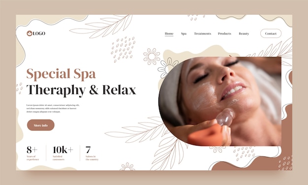 Hand drawn spa treatment landing page