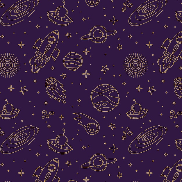 Hand drawn space pattern design