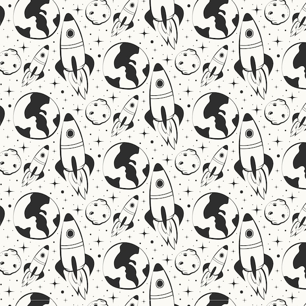 Free Vector hand drawn space pattern design