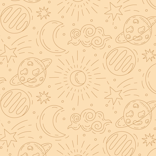 Hand drawn space pattern design