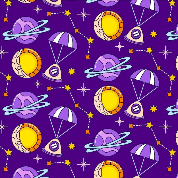 Hand drawn space pattern design