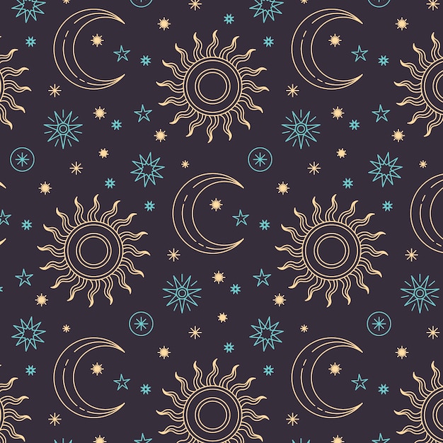 Free Vector hand drawn space pattern design