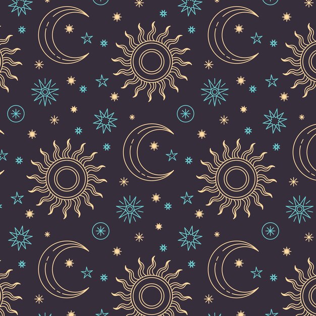 Hand drawn space pattern design