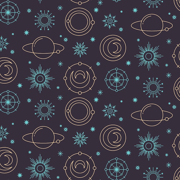 Hand drawn space pattern design