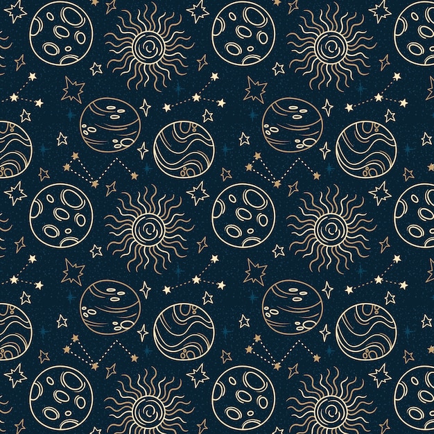 Hand drawn space pattern design