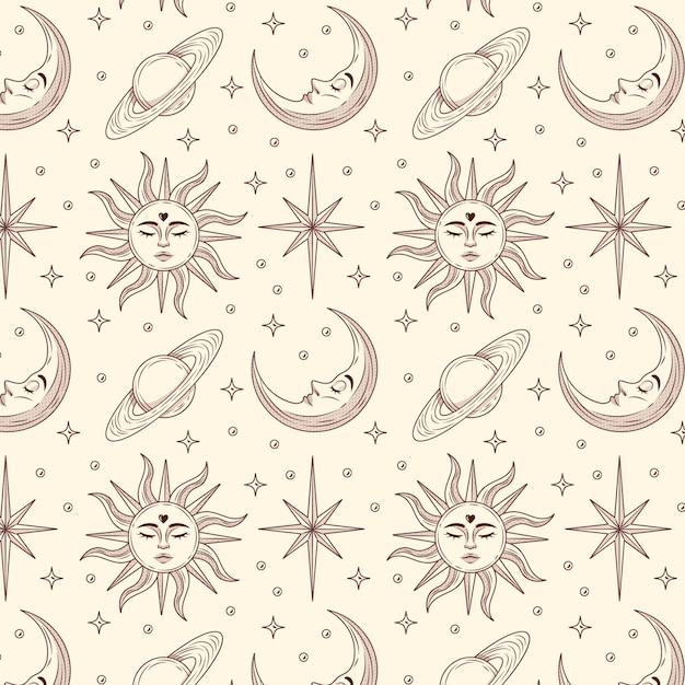 Hand drawn space pattern design