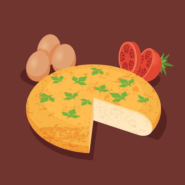 Free Vector hand drawn spanish omelette illustration