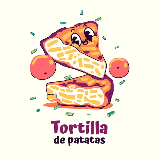 Free vector hand drawn spanish omelette illustration