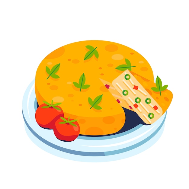 Free Vector hand drawn spanish omelette illustration