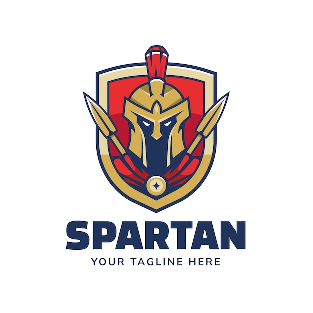 Free vector hand drawn spartan helmet logo design