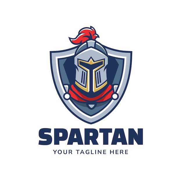 Free vector hand drawn spartan helmet logo design