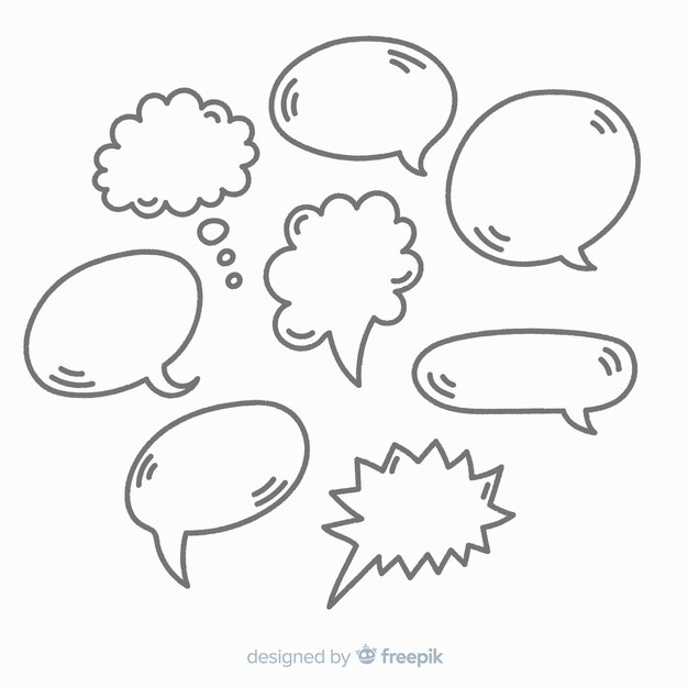 Hand drawn speech bubble collection