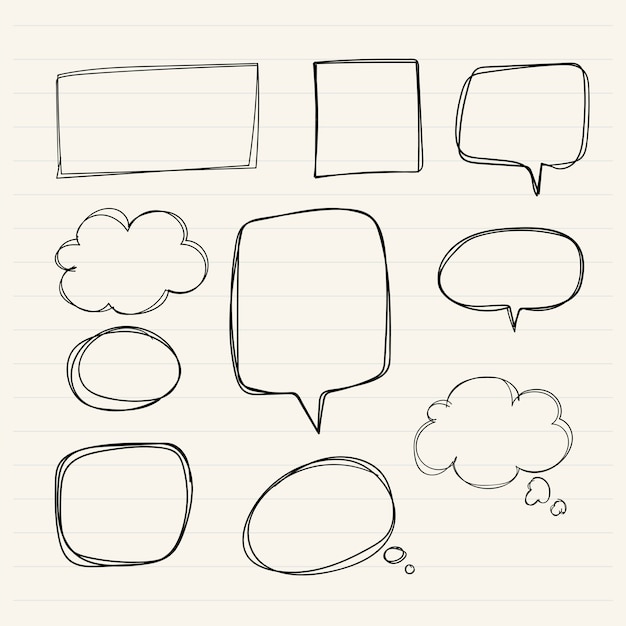 Hand drawn speech bubble collection