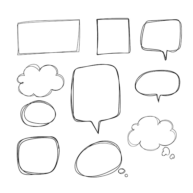 Hand drawn speech bubble collection